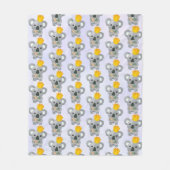 Cute Koala in een Golden Crown Fleece Deken (Voorkant)