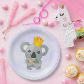 Cute Koala in een Golden Crown Papieren Bordje (Feest)