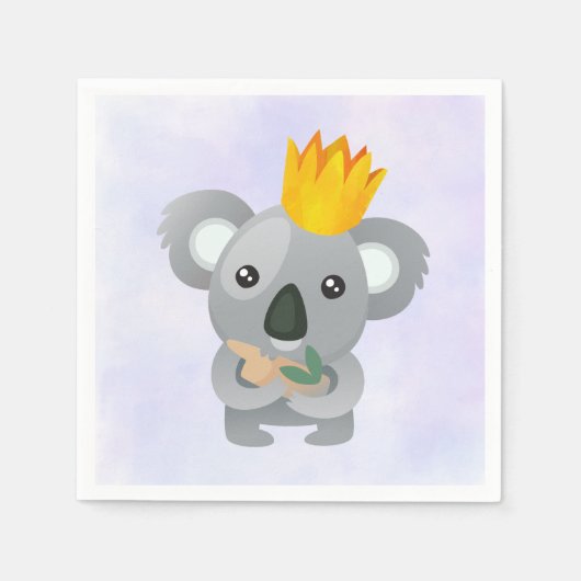Cute Koala in een Golden Crown Servetten (Voorkant)