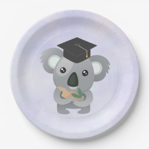 Cute Koala in een Gradua Cap Papieren Bordje