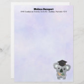 Cute Koala in een Gradua Cap Persoonlijk Briefhoofd (Voorkant / Achterkant)