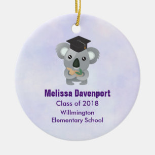 Cute Koala in een klasse van de Graduation Cap van Keramisch Ornament