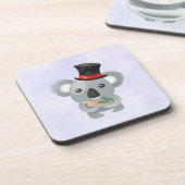 Cute Koala in een zwarte top-hoed Bier Onderzetter (Linkerzijde)