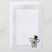 Cute Koala in een zwarte top-hoed Briefpapier (Voorkant / Achterkant)