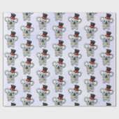 Cute Koala in een zwarte top-hoed Cadeaupapier (Vlak)