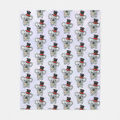 Cute Koala in een zwarte top-hoed Fleece Deken (Voorkant)