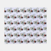 Cute Koala in een zwarte top-hoed Fleece Deken (Voorkant (Horizontaal))