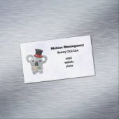 Cute Koala in een zwarte top-hoed Magnetisch Visitekaartje (Voorbeeld)