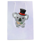Cute Koala in een zwarte top-hoed Medium Cadeauzakje (Voorkant)