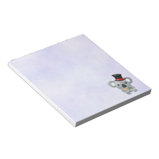 Cute Koala in een zwarte top-hoed Notitieblok (Schuin)