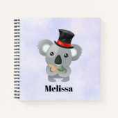 Cute Koala in een zwarte top-hoed Notitieboek (Voorkant)