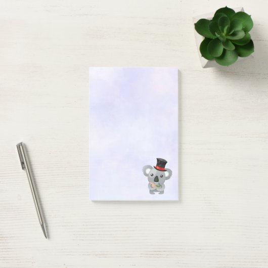 Cute Koala in een zwarte top-hoed Post-it® Notes (Kantoor)
