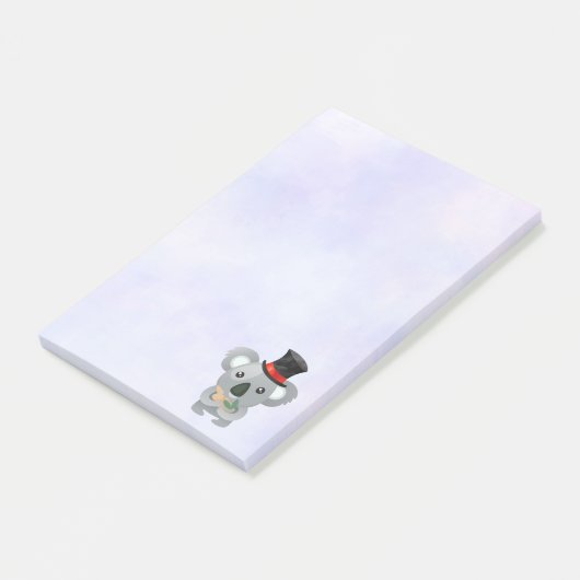 Cute Koala in een zwarte top-hoed Post-it® Notes (Schuin)