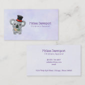 Cute Koala in een zwarte top-hoed Visitekaartje (Voorkant / Achterkant)