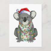 Cute koala in kerstverlichting briefkaart (Voorkant)