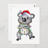 Cute koala in kerstverlichting briefkaart (Voorkant / Achterkant)