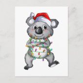 Cute koala in kerstverlichting briefkaart (Voorkant)