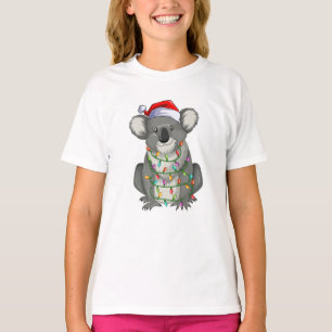 Cute koala in kerstverlichting Meisje T-shirt