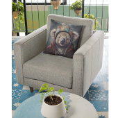 Cute Koala in Winterhoed Aangepaste Naam Kussen