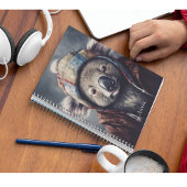 Cute Koala in Winterhoed Aangepaste Naam Notitieboek