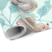 Cute Koala, Kangaroo Baby Green Wrapping Paper Cadeaupapier (Rol Hoek)