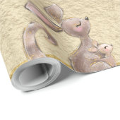 Cute Koala, Kangaroo, Gold Foil Wrapping Paper Cadeaupapier (Rol Hoek)