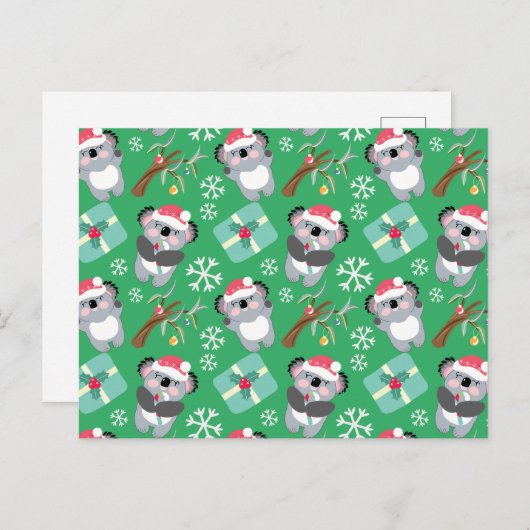 Cute Koala Kerstmis Briefkaart (Voorkant / Achterkant)