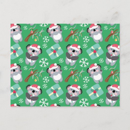 Cute Koala Kerstmis Briefkaart (Voorkant)