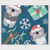 Cute Koala Kerstmis Cadeaupapier (Vlak)