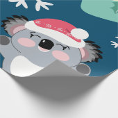 Cute Koala Kerstmis Cadeaupapier (Hoek)