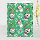 Cute Koala Kerstmis Kaart (Gele Bloem)