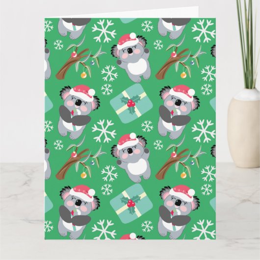 Cute Koala Kerstmis Kaart (Voorkant)