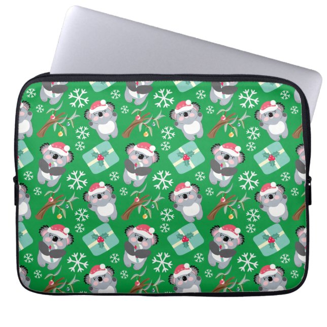 Cute Koala Kerstmis Laptop Sleeve (Voorkant)