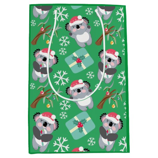 Cute Koala Kerstmis Medium Cadeauzakje (Voorkant)