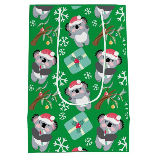 Cute Koala Kerstmis Medium Cadeauzakje (Achterkant)
