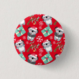 Cute Koala Kerstmis Ronde Button 3,2 Cm