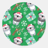 Cute Koala Kerstmis Ronde Sticker (Voorkant)