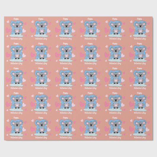 Cute Koala Kind Wrapping Paper Cadeaupapier (Vlak)