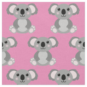 Cute Koala Kinder Cartoon Roze meisjes Stof
