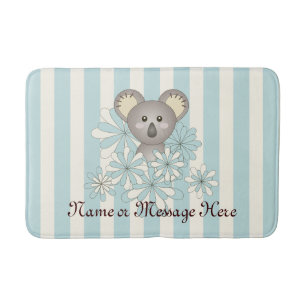 Cute Koala Kinderen Animal Cartoon Pastel Blue Str Badmat