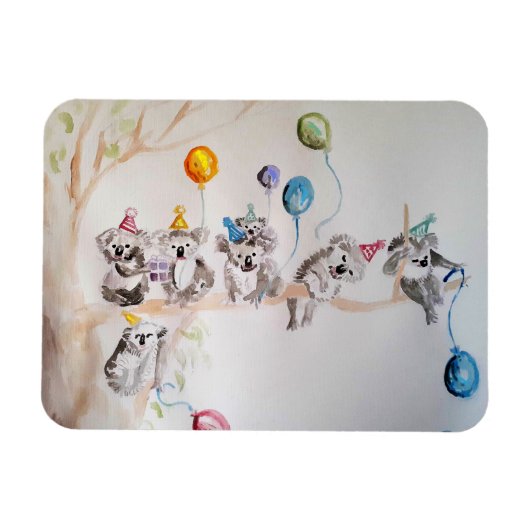 Cute Koala koalas Animal Waterverf Art Magnet Magneet (Horizontaal)