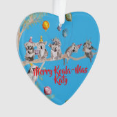 Cute Koala Koalas Merry Christmas Koala-mus Girls Ornament (voorkant)