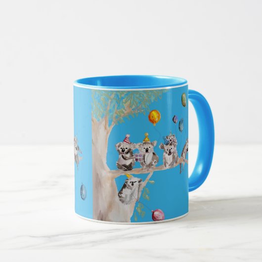 Cute Koala Koalas Whimsical Animal waterverf Mok (Voorkant rechts)