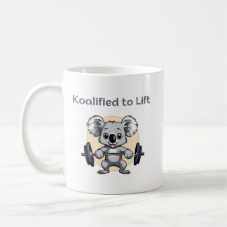 Cute koala lifting weights - koalified to lift koffiemok