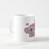 Cute Koala Loves Strawberry Bubble Tea Koffiemok (Voorkant links)
