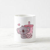 Cute Koala Loves Strawberry Bubble Tea Koffiemok (Center)