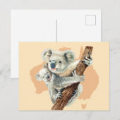 Cute Koala Mam en Baby Briefkaart (Voorkant / Achterkant)