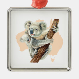 Cute Koala Mam en Baby Keramisch Ornament