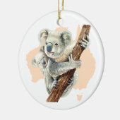 Cute Koala Mam en Baby Keramisch Ornament (Links)