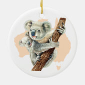 Cute Koala Mam en Baby Keramisch Ornament (Achterkant)